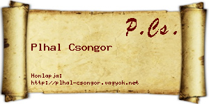 Plhal Csongor névjegykártya